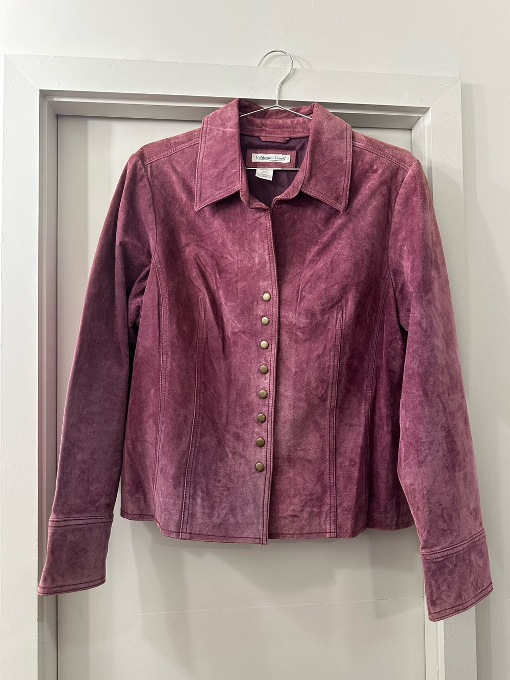 Coldwater Creek Mauve Suede Snap-Front Jacket